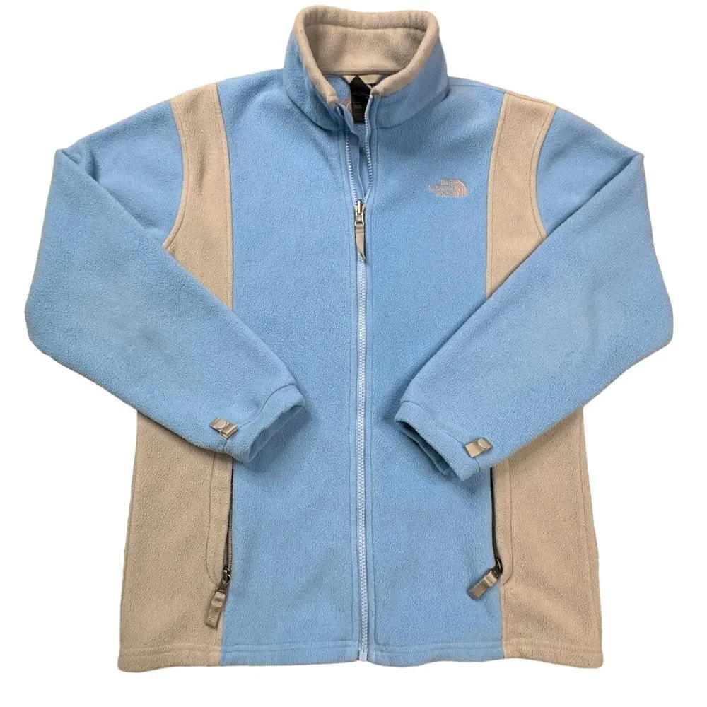 The North Face Full Zip‎ Fleece Girls Size XL Blue and Grey